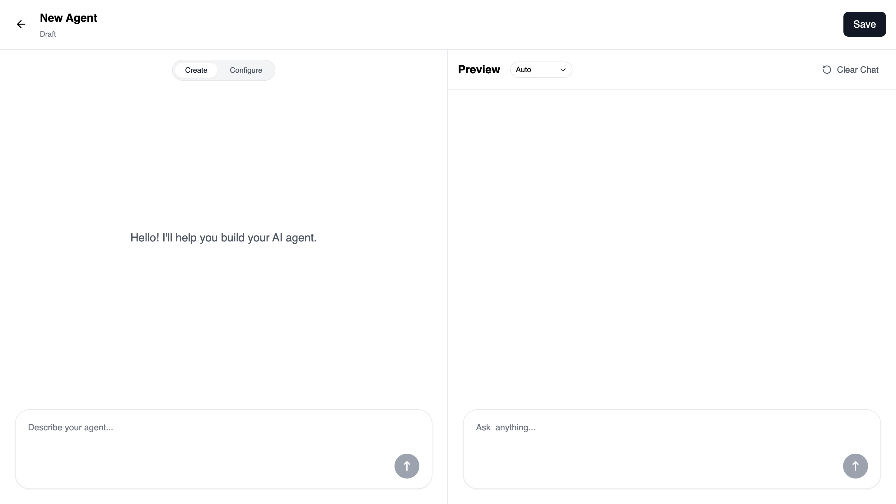 Configure your agent screenshot