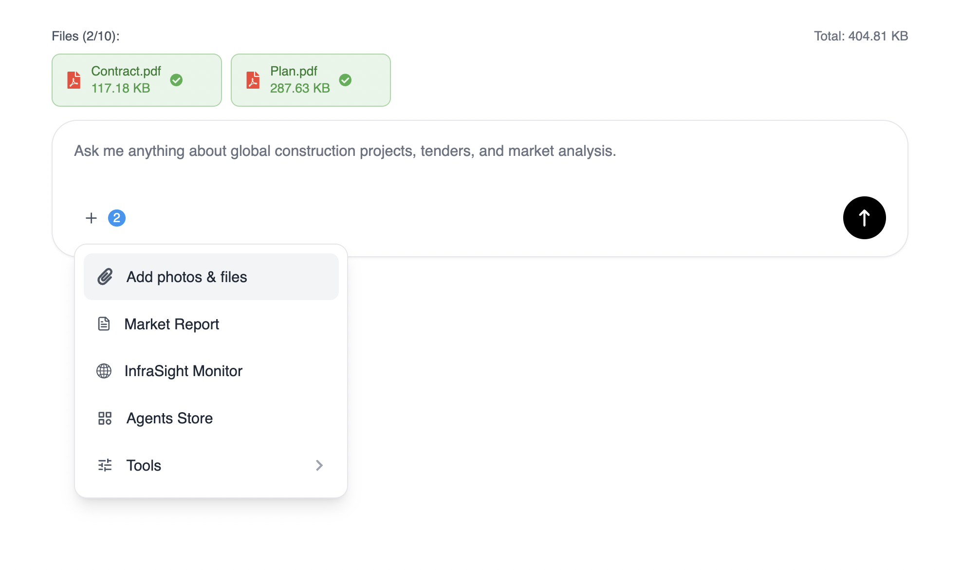 Upload your documents screenshot